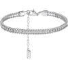 Bellitia Jewelry Bracciale da Donna in Acciaio Inossidabile con zirconi per Donna, Sparkle zircone Donne Ragazze Regalo