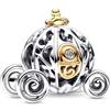 Generic Ciondolo in argento Sterling 925 a forma di principessa Cinder ella Carraige, compatibile con ciondoli Pandora e molti altri braccialetti con ciondoli del Regno Unito.
