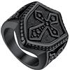 U7 Anello Templare Uomo in Acciaio Inossidabile Anello Cavaliere Scudo Anello Uomo Acciaio Inossdabile Talgia 22,25 Anello Cavaliere Nero da Uomo Anello Nero Uomo Regalo per Padre papà