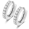 Candyfancy Orecchini a cerchio Argento 925 Donna Uomo Piccoli Cerchi Zircone Cubica Cartilagine Superiore Lobe Orecchio Placcato in Platino Ipoallergenici 11MM