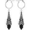 Restyle Orecchini gotici lunghi Midnight Totem - Cristallo nero, stile Witchy, ottone placcato in argento Sterling