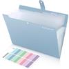 KONVINIT Cartella Portadocumenti a4 - Porta Documenti a4 Organizer Documenti Cartelle Soffietto Portadocumenti Espandibile Chiusura con Bottone con 8 Tasche