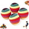 Generisch Hacky - Set di sacchi da giocoliere colorati all'uncinetto, per giochi all'aperto e divertimento, aggiornamento 2026: assortimento di sacchi all'uncinetto e a maglia (4 pezzi)