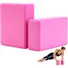 Valyrane 2 Pezzi Mattoncini Yoga - Schiuma Rigida Ad alta Densità Antiscivolo, Accessorio per Yoga, Pilates e Meditazione (Rosso)