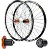 ZXGSXIOU Set di ruote per mountain bike da 24/26/27,5/29 pollici, cerchi in lega di alluminio, 32 fori, freni a disco, sgancio rapido anteriore e posteriore, nere, per cassetta a 7-11 velocità (Colore: B, Mis