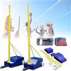 Koyike Sistema Professionale Rete da Pallavolo, Pali in Metallo con Ruote Pesanti, Rete Badminton Regolabile per Giardino Scuola Stadio e Sport all'Aperto