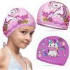 JYNXOR 2 Pz Cuffia da Bagno per Bambini 2-12 Anni Cappello Da Nuoto Cuffia Da Bagno Disegno Del Cartone Animato Cappello Da Piscina Rosa E per Ragazze Cappelli Da Piscina Divertenti