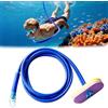 Generisch Boccaglio a secco con galleggiante, tubo di respirazione allungato per nuoto, immersioni, campeggio, boccaglio in silicone alimentare, ad alta visibilità, portatile (doppio tubo da 3 m)