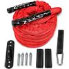 Adrenaline Battle Rope 12 m, 38 mm, 9,5 kg, con Rivestimento in Nylon, Maniglie in Gomma, Kit di Fissaggio a Muro, Strap e Moschettone