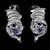 Egemdiamond Orecchini Donna In Argento 925 Con Tanzanite Naturale Round 4mm Dragon Stud