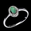 egemdiamond 925 Anello Argento Sterling Ovale Smeraldo 5x3mm Naturale Gemma Gioielli Size 8