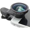 Generic Fotocamera per telefono - Metallo vetro portatile, clip grandangolare, supporto universale per trasmissione luminosa di alta qualità, attacco per telefoni cellulari, tablet