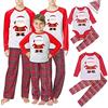 SAMGU Pigiama Famiglia Natale Set Pigiama di Capodanno Indumenti da Notte Abiti Natalizi Tuta per papà Mamma Bambini