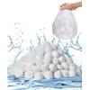 VEVOR Palline Filtranti per Piscina per Filtro a Sabbia, 0,68 kg, Materiale Filtrante in Fibra di Poliestere Bianco Riutilizzabile con Sacchetto Lavaggio, per Piscina Acquario Vasca Piscina Terra