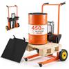 VEVOR Carrello Elevatore Manuale Idraulico, Carico 205 kg, Carrello Elevatore per Sollevamento Materiali con Ruote Girevoli, Gambe Fisse, Altezza di Sollevamento 90 cm, Design Pieghevole e Portatile