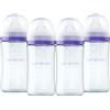 Lansinoh Biberon in vetro anti-coliche, 226,8 g, 4 biberon per alimentazione, essenziali per bambini, include 4 tettarelle a flusso medio, taglia M