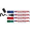 edding 3300 pennarelli permanenti - nero, rosso, blu, verde - 4 penne - punta a cuneo 1,5 - 3 mm - pennarello permanente ad asciugatura rapida - impermeabile, resistente alle sbavature - per cartone, plastica, legno, metallo