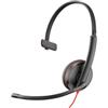 Poly Blackwire 3215 - Cuffie - Archetto - Chiamate e musica - Nero - Monofonico - Riproduzione/Pausa - Traccia - Volume + - Volume -