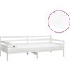 vidaXL Letto da giorno con materasso 90x200 cm in legno di pino massiccio bianco