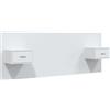 vidaXL Testiera con comodini Bianco Materiale ligneo
