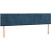 vidaXL Testiere 2 pz. Velluto blu scuro 80x5x78/88 cm