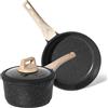 Just Perfecto JL-43: Set da 3 pezzi composto da padella e casseruola in granito (20/24 cm) - Nero