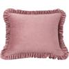 VKZ Cuscino Decorativo Quadrato 38×48 Rosa Con bordo ondulato,per Divano e Letto, Morbido con Imbottitura, Tinta Unita per Arredo Casa in Soggiorno e Camera