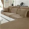 CYCMACO Velluto Copriseduta Divano Elasticizzato, Universale Copricuscini Divano Antiscivolo, Copridivano Cuscini Separati, Soft Sofa Seat Cover Lavabili(1 Posti*3, Cammello)