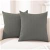 CYCMACO Federe Cuscini Divano 2 Pezzi 60x60, Copricuscini Divano Per Salotto Soggiorno, Federa Cuscino Con Cerniera Invisibile, Moderno Federa Cuscino, Per Domestica Camera Da Letto, Grigio