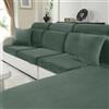 CYCMACO Velluto Copriseduta Divano Elasticizzato, Universale Copricuscini Divano Antiscivolo, Copridivano Cuscini Separati, Soft Sofa Seat Cover Lavabili(1 Posti*2, Verde Chiaro)