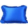 VKZ Cuscino Decorativo Quadrato 38×48 Blu Con bordo ondulato,per Divano e Letto, Morbido con Imbottitura, Tinta Unita per Arredo Casa in Soggiorno e Camera