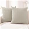CYCMACO Federe Cuscini Divano 2 Pezzi 60x60, Copricuscini Divano Per Salotto Soggiorno, Federa Cuscino Con Cerniera Invisibile, Moderno Federa Cuscino, Per Domestica Camera Da Letto, Beige