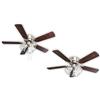 Pepeo Kisa Deluxe Nichel Spazzolato con Illuminazione Ventilatore da soffitto. 44 W, Palissandro/Noce Scuro, 105 cm