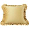 VKZ Cuscino Decorativo Quadrato 38×48 Beige Con bordo ondulato,per Divano e Letto, Morbido con Imbottitura, Tinta Unita per Arredo Casa in Soggiorno e Camera