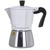 Barazzoni Moka Caffettiera Ibrida 6 tazze-Adatta per Induzione, Acciaio