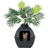 THE GOOD PET STUFF COMPANY Good Pet Stuff, The Courtyard - Lettiera nascosta, per piante artificiali e lettiera quadrata chiusa, ventilata e filtro antiodore, facile da pulire, in pelle scamosciata nera