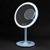 EMKE® Specchio cosmetico con illuminazione, blu chiaro, 1 X / 3 X LED, girevole a 90° con 3 colori di luce, dimmerabile, ricaricabile USB, specchio da tavolo per trucchi e rasatura
