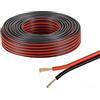 Unbranded cavo piattina rosso nera stereo audio prn0250ha 2x0.50 ec matassa 100 metri RMCFRH220.50RNM