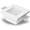 ELETTROLUCESTORE portafaretto gesso ceramico quadrato vetrino opaco 120per120mm + socketper gu10 e mr16 1425