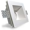 ELETTROLUCESTORE faretto incasso gesso ceramico per gu10 e mr16 quadrato per lampade led + porta lampada gu10 0628