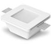 ELETTROLUCESTORE faretto incasso quadrato con vetro in gesso ceramico fisso scomparsa verniciabile per gu10 e mr16 per controsoffitto csf080