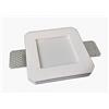 ELETTROLUCESTORE faretto in gesso ceramico quadrato verniciabile con schermo in plexiglass satinato csf090