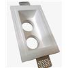 ELETTROLUCESTORE faretto rettangolare doppia lampada in gesso ceramico verniciabile a scomparsa csf096