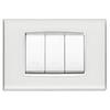 vimar eikon placca classic 3 moduli reflex ghiaccio mostrina vimar 20653.b41