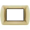 ELETTROLUCESTORE placca oro spazzolato satinato 3 posti moduli in metallo compatibile con bticino living international light