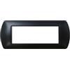 MAPAM placca in metallo nera 7 posti moduli compatibile con bticino l4807 o ln4707