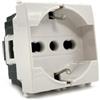 ELETTROLUCESTORE 614b presa schuko 2.0 16a 250v bianca 2 moduli compatibile vimar plana14210