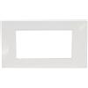 MAPAM m6004-01 placca bianca mostrina 4 posti moduli in tecnopolimero plastica compatibile con vimar plana 14654.01