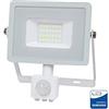 V-Tac v tac faro led vt 30 s superslim bianco chip samsung 30w ip65 luce naturale 4000k con sensore di movimento e creuscolare sku 458