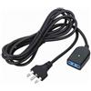 faeg 21165 cavo 5 metri 3 x 1 con spina 2 p+t 16a e presa bipasso 2p+t 10a 16a nero fg 21165
